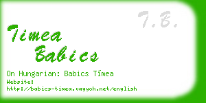 timea babics business card